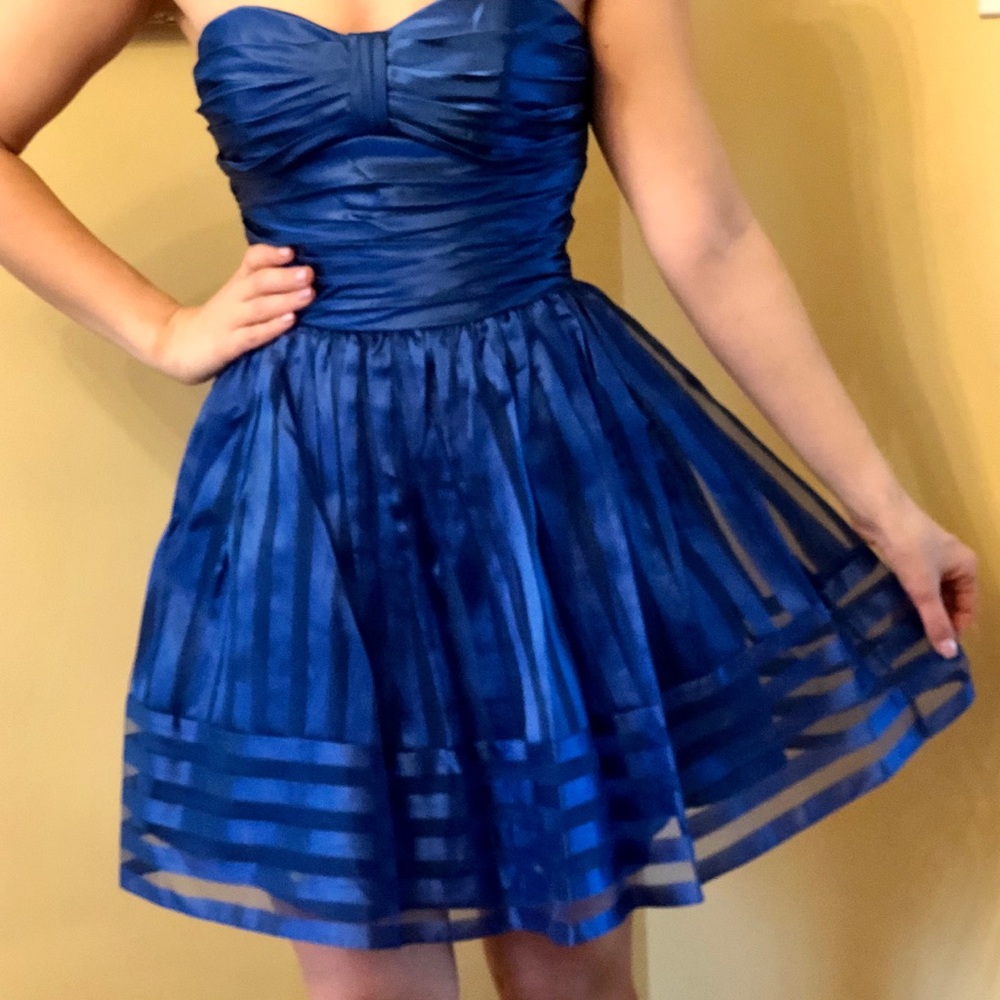 Betsey Johnson Blue Strapless dress - Picture 1 of 4